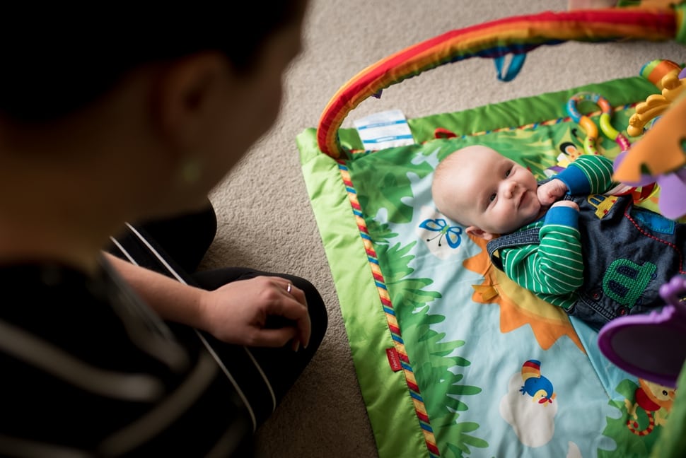 relaxed photos at home, baby playmat, Hertfordshire newborn photographer, newborn photos at home