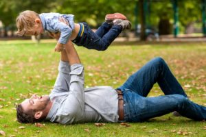 aeroplane with daddy, autumn in the park