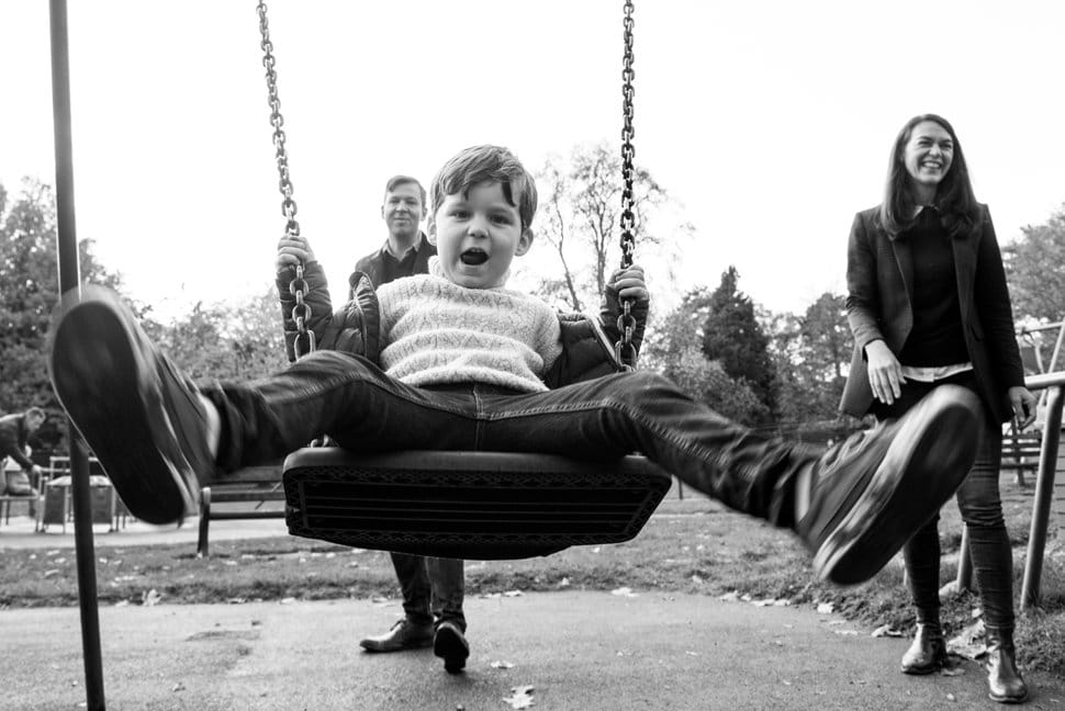 fun family time on swings in Clarence Park St Albans