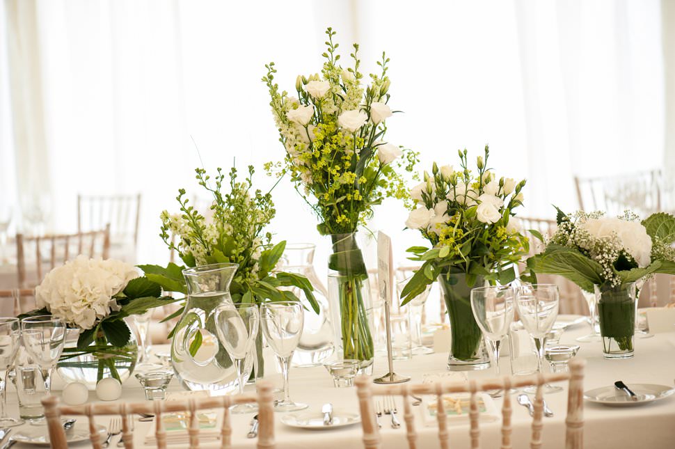 Hertfordshire marquee wedding photographer table decorations
