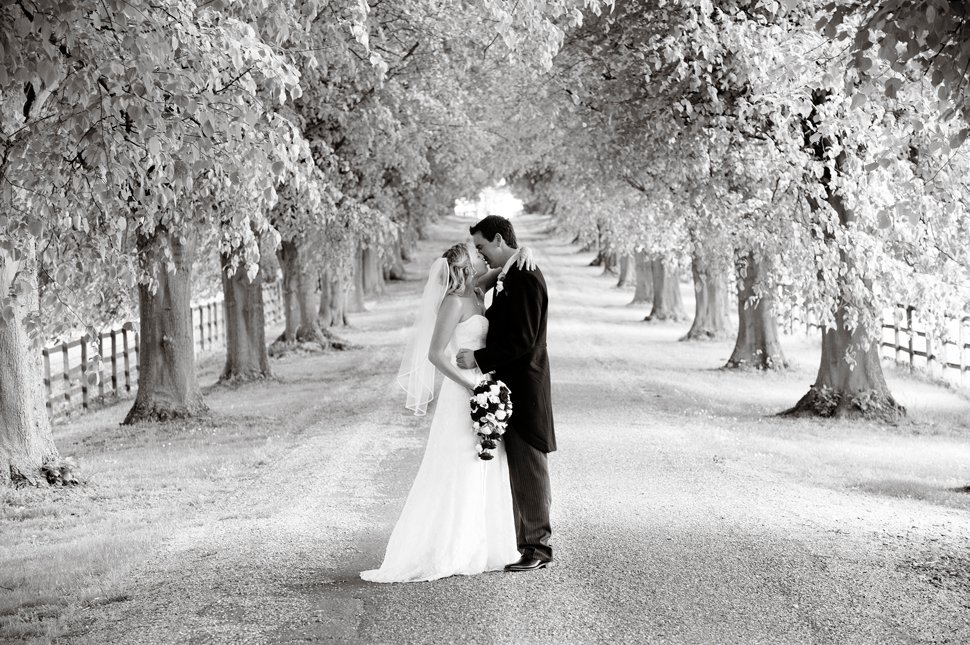 Notley Abbey wedding iconic driveway