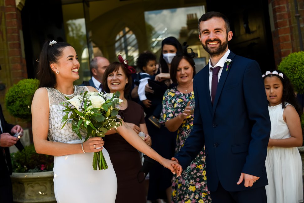 leaving St Albans registry office micro wedding