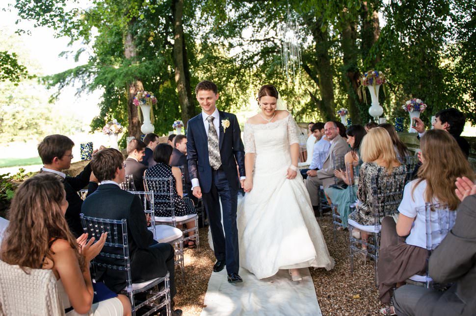 outdoor destination wedding under the trees
