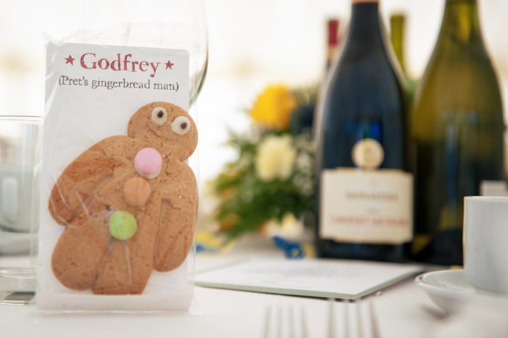 Pret gingerbread man Godfrey wedding favour