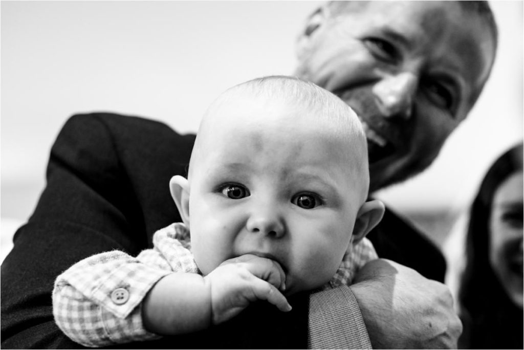 Baby stares into the camera at St Albans Registry Office.