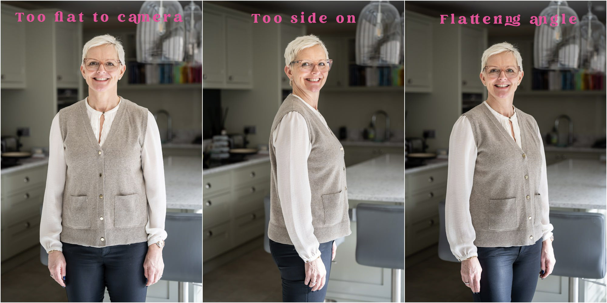 Small business owner shows how to stand flatteringly in photos 