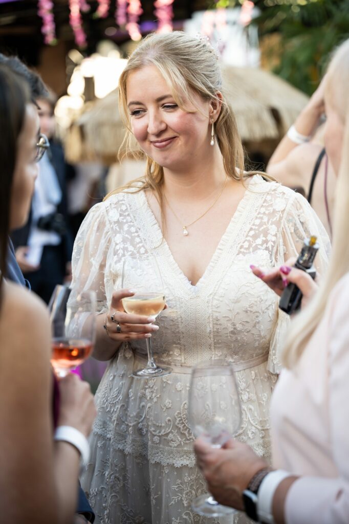 Happy wedding natural candid photos at pub wedding reception